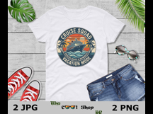 Cruise Squad PNG,Vacation Mode Retro Cruise Ship Sublimation Product Image 3