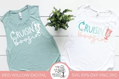 Fun Cruise shirt cut file displayed on two tank tops, one design is all white and the other is multiple colors