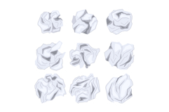 crumpled paper balls set cartoon Product Image 1