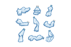 crumpled plastic bottle set cartoon Product Image 1