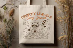 Crunchy Leaves and Cozy Sleeves SVG PNG, Funny Fall Raccoon Product Image 3