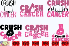 Crush Cancer SVG | Breast Cancer SVG | Cancer Awareness SVG Product Image 1