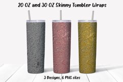 Crushed Aluminum Foil Skinny Tumbler Wrap Sublimation Product Image 1