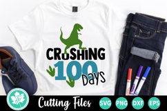 100 Days of School SVG | Dinosaur SVG | Crushing 100 Days Product Image 2