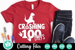 100 Days of School SVG | Dinosaur SVG | Crushing 100 Days Product Image 1
