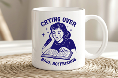 Crying Over Book Boyfriends SVG PNG, Funny Book Lover Desig Product Image 2