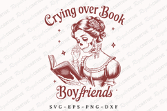 Crying Over Book Boyfriends SVG Design Product Image 1
