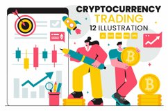 12 Cryptocurrency Trading and Blockchain Illustration Product Image 1