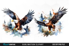 Watercolor Eagles Sublimation PNG Clipart Product Image 1