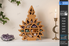 Crystal Display Shelf Laser Cut | Mystical Crystal Holder Product Image 1