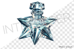 Vibrant three dimensional star shaped crystal empty bottle Product Image 1