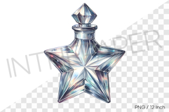 Mystical starry sky theme star crystal empty bottle PNG art Product Image 1
