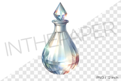 Elegant teardrop pastel rainbow crystal empty bottle PNG Cli Product Image 1