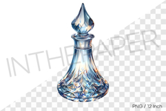 Graceful teardrop shaped elegant crystal empty bottle PNG Product Image 1