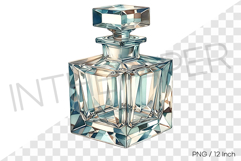 Heavy solid square block crystal empty bottle PNG Clipart Product Image 1