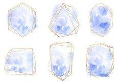 12 Gold Crystal Frames with Watercolor Paint Splashes - PNG Product Image 4