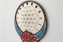 Crystal Grid Laser Cut Design | Flower of Life Crystal Grid Product Image 2