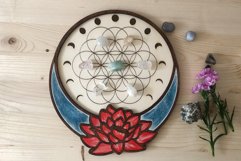 Crystal Grid Laser Cut Design | Flower of Life Crystal Grid Product Image 3