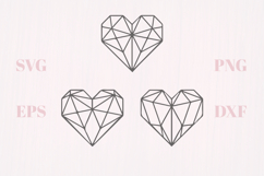 Crystal geometric hearts SVG Product Image 1