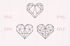Crystal geometric hearts SVG Product Image 1