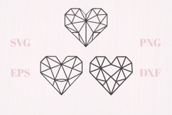 Crystal geometric hearts SVG Product Image 1