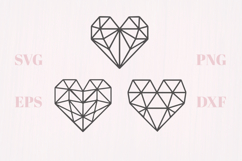 Crystal geometric hearts SVG Product Image 1