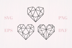 Crystal geometric hearts 3 SVG Product Image 1