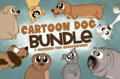 Cartoon Dog Bundle|Dog Clipart|Funny Clipart|PNG Product Image 1