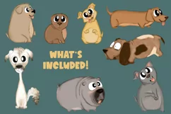 Cartoon Dog Bundle|Dog Clipart|Funny Clipart|PNG Product Image 2