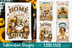 Sunflower Kitchen Towels PNG Sublimation Designs 4 Files Product Image 2