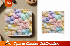 Pastel Knitted Coaster Design Close Up Product Image 1