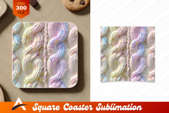 Pastel Knit Coaster Design Close Up Product Image 1