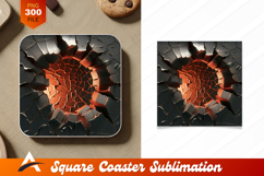 Shattered Surface Revealing Abstract Red Hot Core