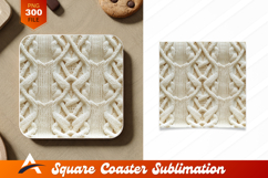 Cream Cable Knit Fabric Coaster Design Product Image 1