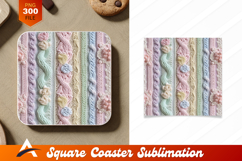 Pastel Knitting Coaster Design Closeup Texture Product Image 1