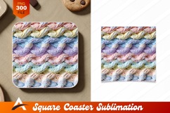 Knitted Pastel Texture Coaster Design Closeup View Product Image 1