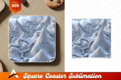 Knitted Peaks Coaster Design Abstract Landscape Image Product Image 1