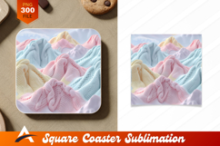 Pastel Knitted Mountains Soft Coaster Design Elements Product Image 1