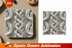 White Braided Knit Texture Coaster Design Product Image 1