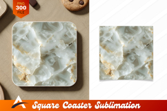 Abstract White Onyx Stone Texture Coaster Design Product Image 1
