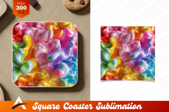 Glossy Colorful Abstract Coaster Design Background Art Product Image 1