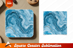 Blue Agate Texture Modern Coaster Design Surface Product Image 1