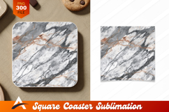 White And Grey Marble Stone Texture Coaster Design Product Image 1