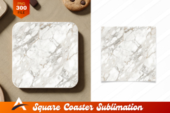 White Marble Texture Background Coaster Design Product Image 1