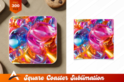 Abstract Colorful Glass Forms Background Coaster Design Product Image 1