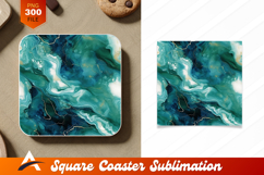 Abstract Teal Blue Gold Marble Texture Design Product Image 1