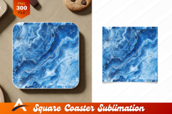 Blue Agate Coaster Design With Marble Effect Product Image 1