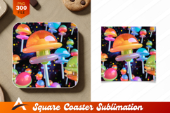 Vibrant Candy Lollipops Coaster Design Abstract Art Product Image 1