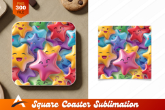 Colorful Cartoon Star Characters Coaster Design