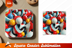 Colorful Abstract Shapes With Coaster Design Elements